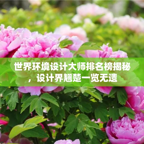 世界环境设计大师排名榜揭秘，设计界翘楚一览无遗
