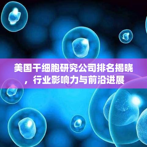 美国干细胞研究公司排名揭晓，行业影响力与前沿进展