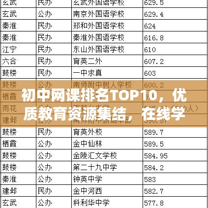 初中网课排名TOP10，优质教育资源集结，在线学习首选平台