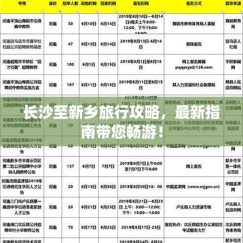 长沙至新乡旅行攻略，最新指南带您畅游！