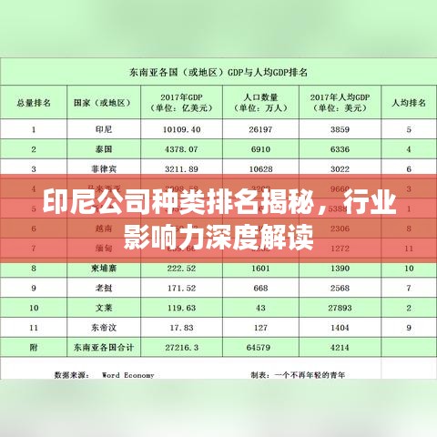 印尼公司种类排名揭秘，行业影响力深度解读