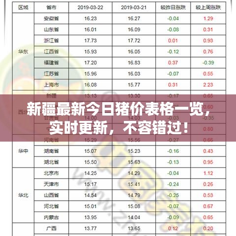 新疆最新今日猪价表格一览，实时更新，不容错过！