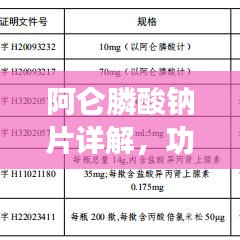 阿仑膦酸钠片详解，功效、作用与正确使用方法