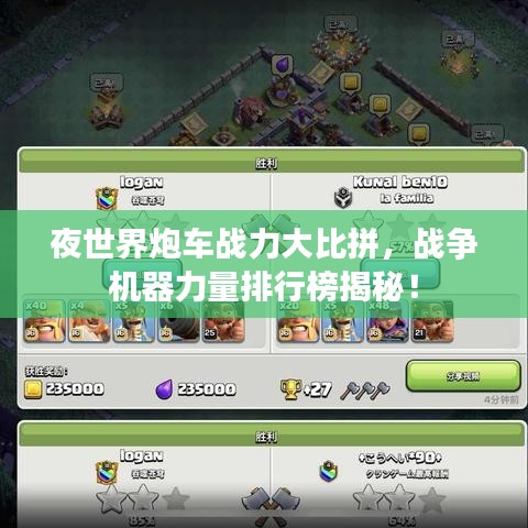 夜世界炮车战力大比拼，战争机器力量排行榜揭秘！