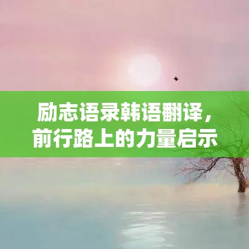 励志语录韩语翻译，前行路上的力量启示