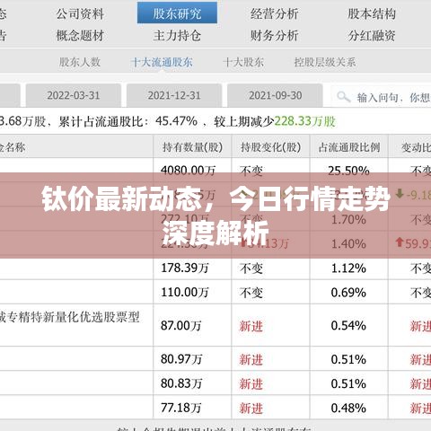 钛价最新动态，今日行情走势深度解析