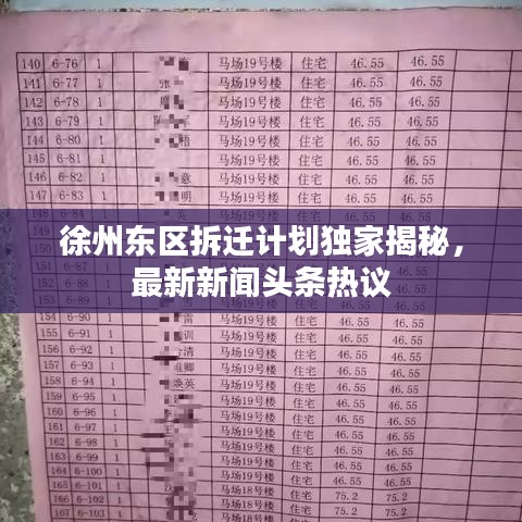 徐州东区拆迁计划独家揭秘，最新新闻头条热议