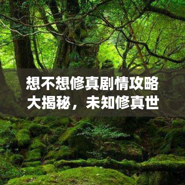 想不想修真剧情攻略大揭秘，未知修真世界探险之旅！