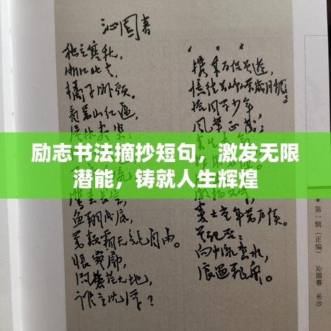 励志书法摘抄短句，激发无限潜能，铸就人生辉煌