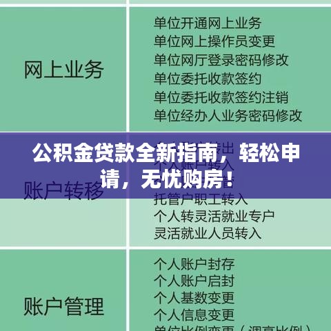 公积金贷款全新指南，轻松申请，无忧购房！