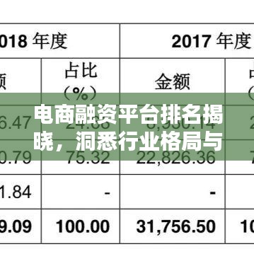 电商融资平台排名揭晓，洞悉行业格局与趋势权威榜单！