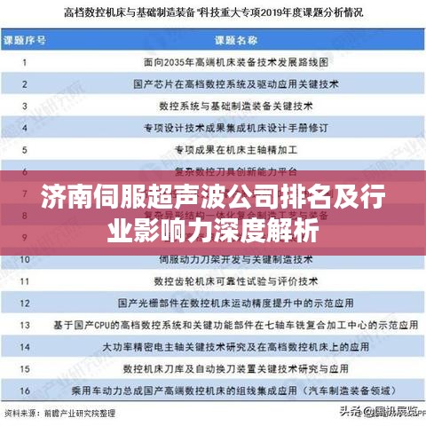 济南伺服超声波公司排名及行业影响力深度解析