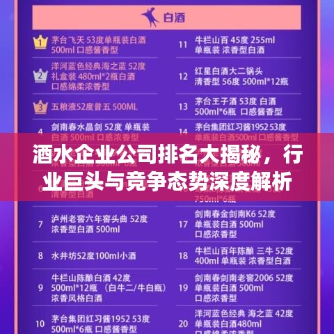 酒水企业公司排名大揭秘，行业巨头与竞争态势深度解析