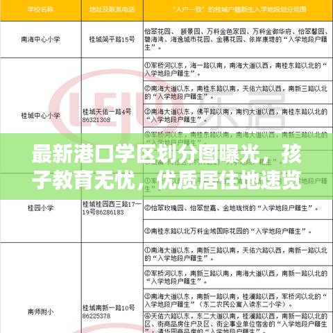 最新港口学区划分图曝光，孩子教育无忧，优质居住地速览！