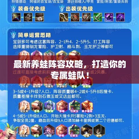 最新养蛙阵容攻略，打造你的专属蛙队！