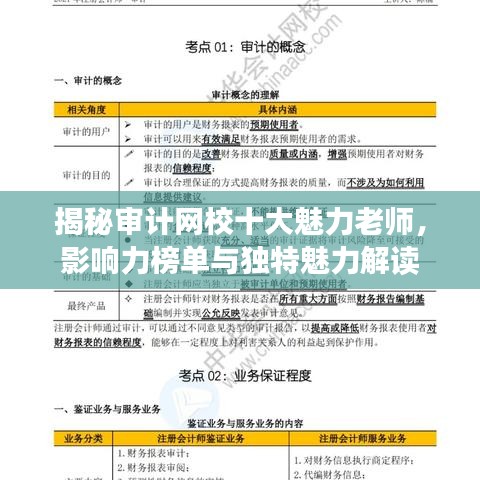 揭秘审计网校十大魅力老师，影响力榜单与独特魅力解读